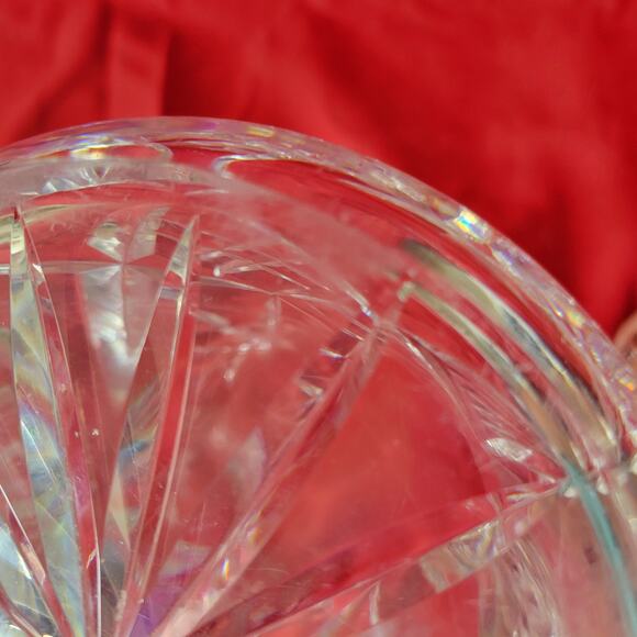 Vintage Lead Crystal Cut Glass Pitcher Stunning Brilliant Star Flower Pattern - Picture 10 of 12